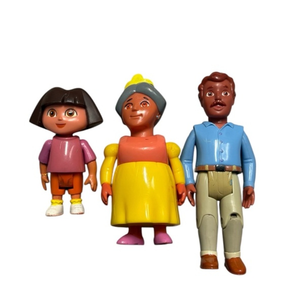 Vintage 2003 Dora the Explorer Figures. Dora, Abuela, and Dad Figure
